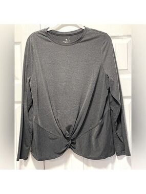 Shambhala twist scrunched detail front long sleeve top shirt XXL